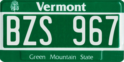 VT license plate BZS967