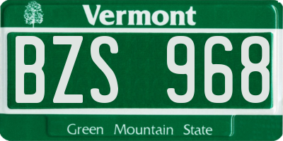 VT license plate BZS968
