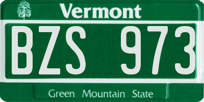 VT license plate BZS973