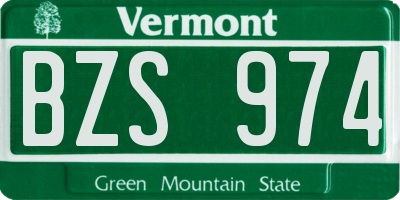 VT license plate BZS974