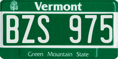 VT license plate BZS975