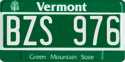 VT license plate BZS976