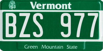VT license plate BZS977