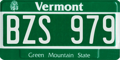 VT license plate BZS979