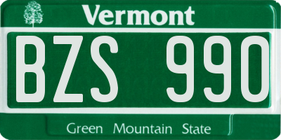 VT license plate BZS990