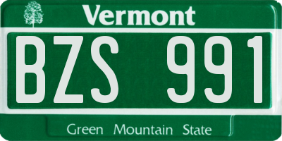 VT license plate BZS991