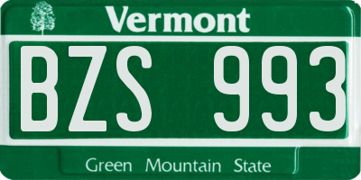VT license plate BZS993