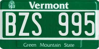 VT license plate BZS995