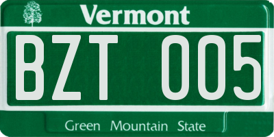 VT license plate BZT005