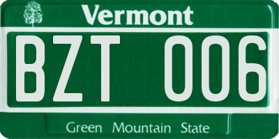 VT license plate BZT006