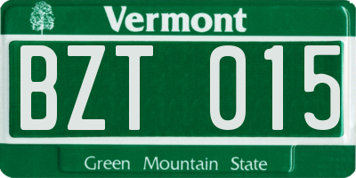VT license plate BZT015