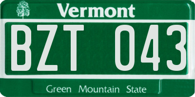 VT license plate BZT043
