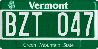 VT license plate BZT047