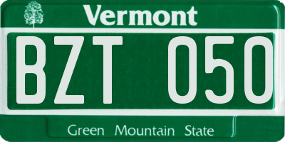VT license plate BZT050
