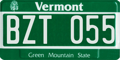 VT license plate BZT055