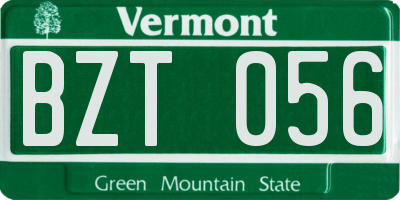 VT license plate BZT056