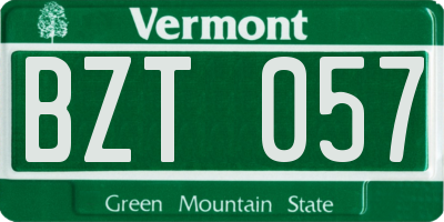 VT license plate BZT057