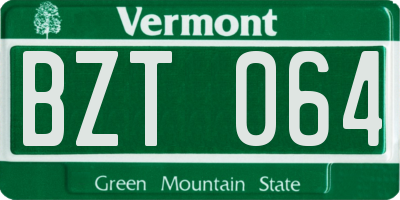 VT license plate BZT064