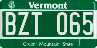 VT license plate BZT065