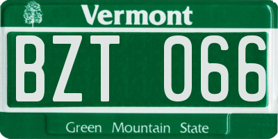 VT license plate BZT066