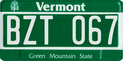 VT license plate BZT067