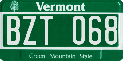 VT license plate BZT068