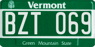 VT license plate BZT069