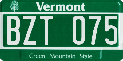 VT license plate BZT075
