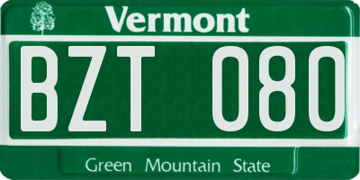 VT license plate BZT080