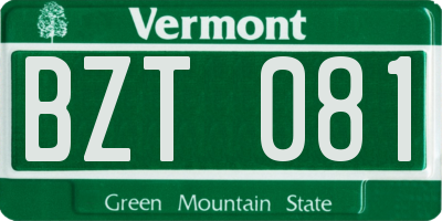 VT license plate BZT081