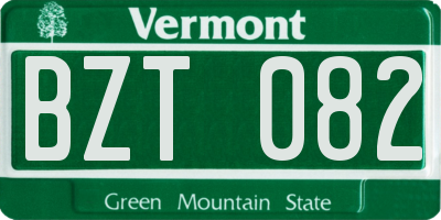 VT license plate BZT082