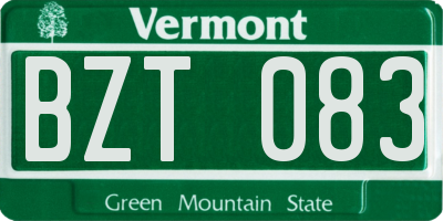 VT license plate BZT083