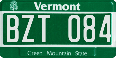 VT license plate BZT084