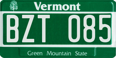 VT license plate BZT085