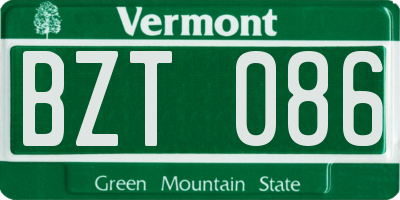 VT license plate BZT086