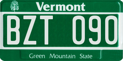 VT license plate BZT090