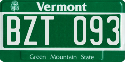 VT license plate BZT093