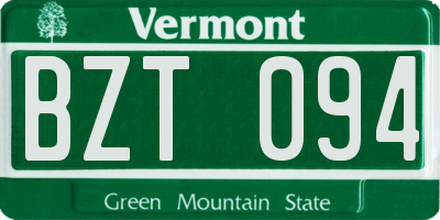 VT license plate BZT094
