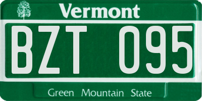 VT license plate BZT095