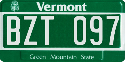 VT license plate BZT097