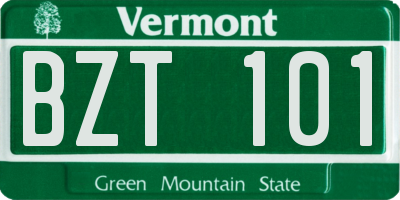 VT license plate BZT101