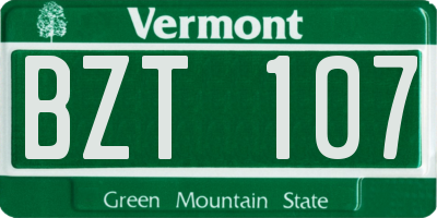 VT license plate BZT107