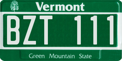 VT license plate BZT111