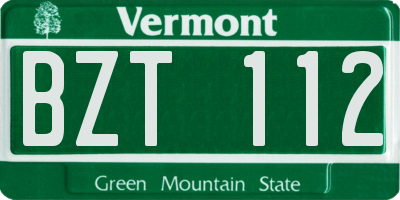 VT license plate BZT112