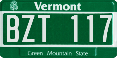 VT license plate BZT117