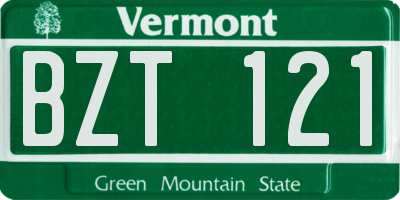 VT license plate BZT121