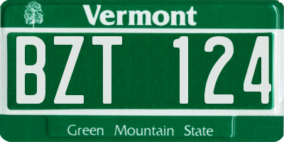 VT license plate BZT124