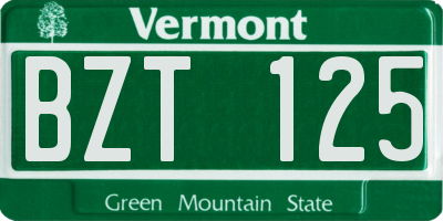 VT license plate BZT125