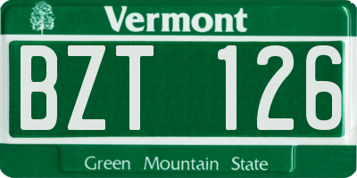 VT license plate BZT126