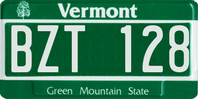 VT license plate BZT128